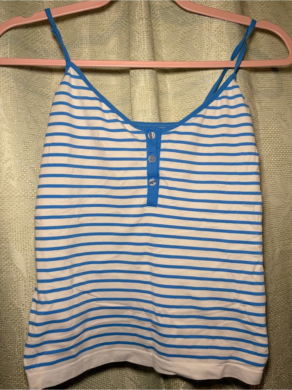 Classic Blue & White Striped Spaghetti Tank Top